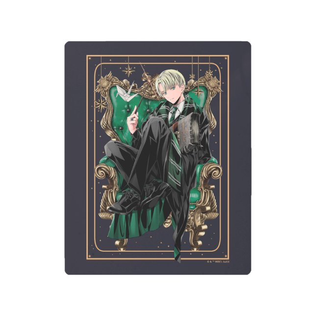 HARRY POTTER™ | Anime Draco Malfoy Seated Metal Print (Front)