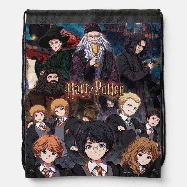 HARRY POTTER™ Anime Ensemble Scene Drawstring Bag (Front)