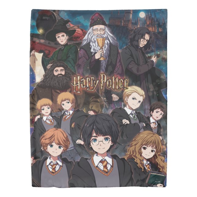 HARRY POTTER™ Anime Ensemble Scene Duvet Cover (Front)