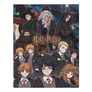 HARRY POTTER™ Anime Ensemble Scene Faux Canvas Print