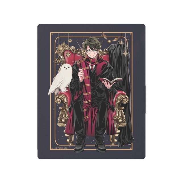 HARRY POTTER™ | Anime HARRY POTTER™ Seated Metal Print (Front)