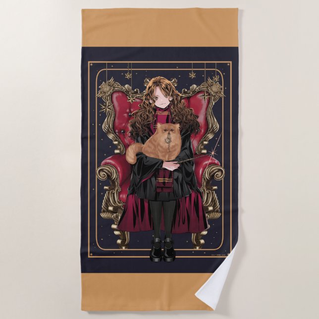 HARRY POTTER™ | Anime Hermione Granger Seated Beach Towel (Front)