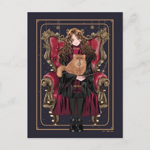 HARRY POTTER  Anime Hermione Granger Seated Postcard