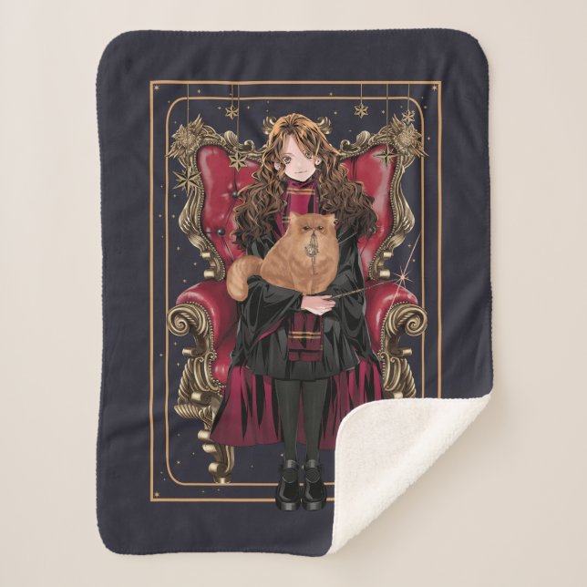 HARRY POTTER™ | Anime Hermione Granger Seated Sherpa Blanket (Front)