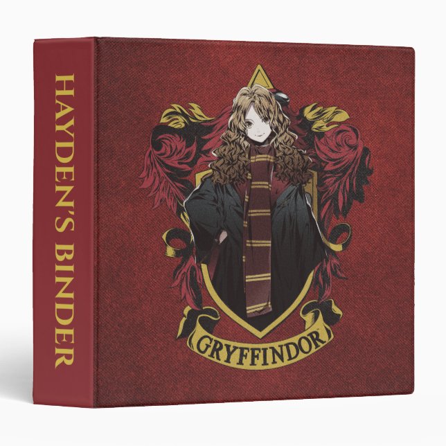 HARRY POTTER™ | Anime Hermione House Crest 3 Ring Binder (Front/Spine)