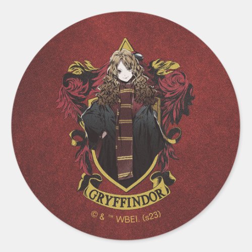 HARRY POTTERâ  Anime Hermione House Crest Classic Round Sticker