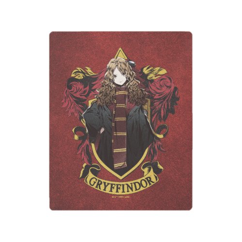 HARRY POTTER  Anime Hermione House Crest Metal Print