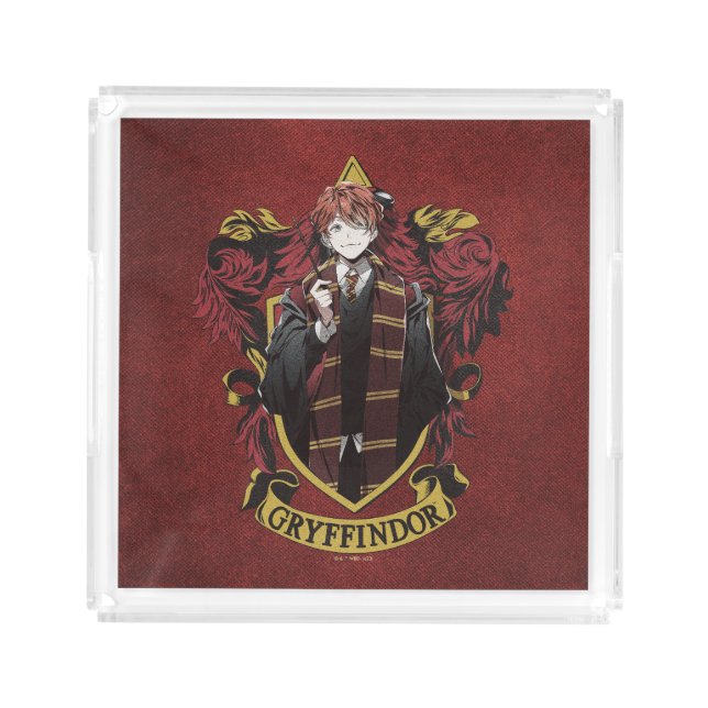 HARRY POTTER™ | Anime Ron Weasley House Crest Acrylic Tray (Front)