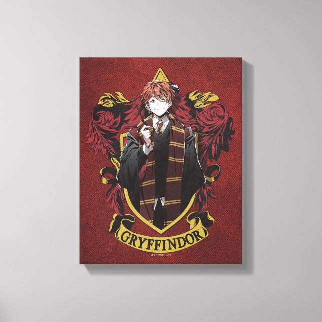 HARRY POTTER™ | Anime Ron Weasley House Crest Canvas Print (Front)