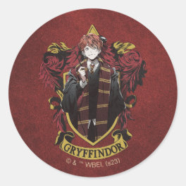 HARRY POTTER™ Anime Ron Weasley House Crest Classic Round Sticker