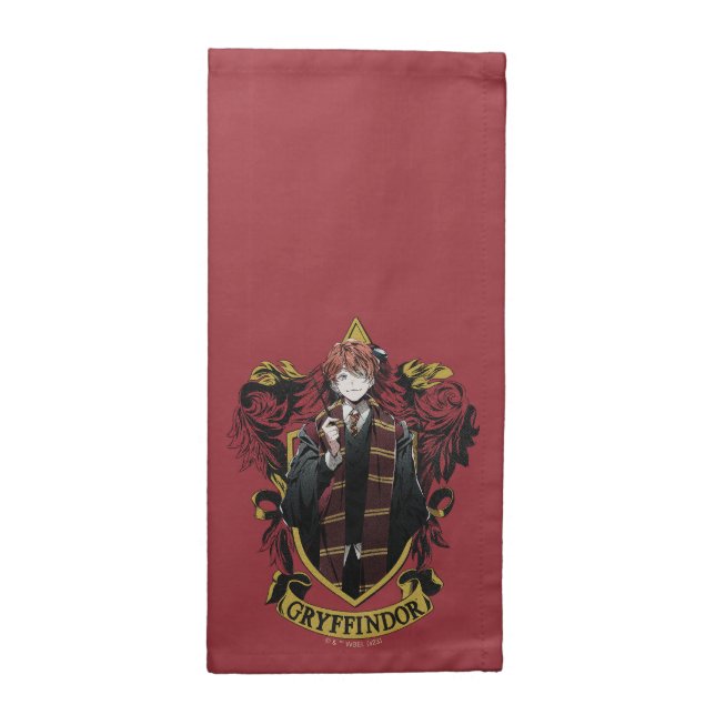 HARRY POTTER™ | Anime Ron Weasley House Crest Cloth Napkin (Half Fold)