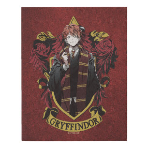 HARRY POTTER™   Anime Ron Weasley House Crest Faux Canvas Print