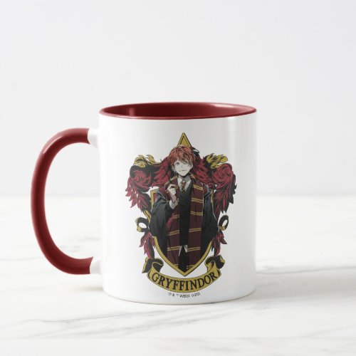 HARRY POTTER  Anime Ron Weasley House Crest Mug