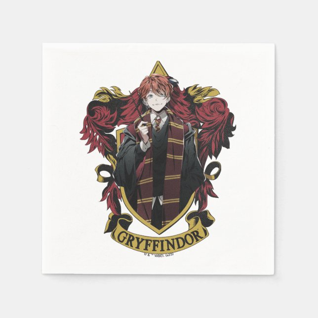 HARRY POTTER™ | Anime Ron Weasley House Crest Napkins (Front)