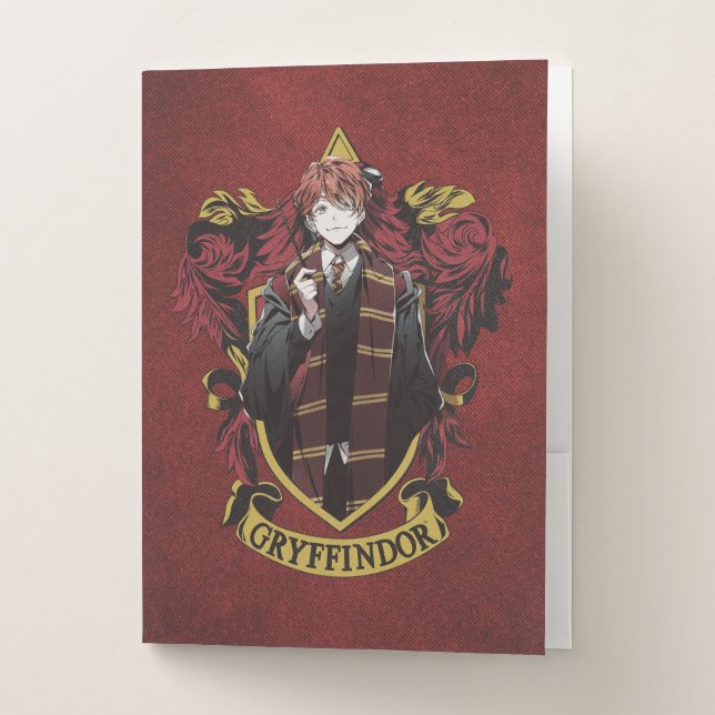 HARRY POTTER™ | Anime Ron Weasley House Crest Pocket Folder (Front)