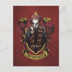 HARRY POTTER™ Anime Ron Weasley House Crest Postcard
