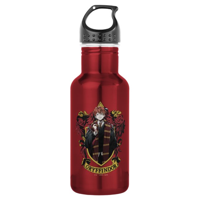HARRY POTTER™ | Anime Ron Weasley House Crest Stainless Steel Water Bottle (Front)