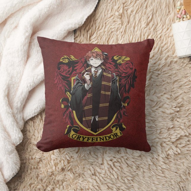 HARRY POTTER™ | Anime Ron Weasley House Crest Throw Pillow (Blanket)