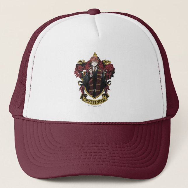 HARRY POTTER™ | Anime Ron Weasley House Crest Trucker Hat (Front)