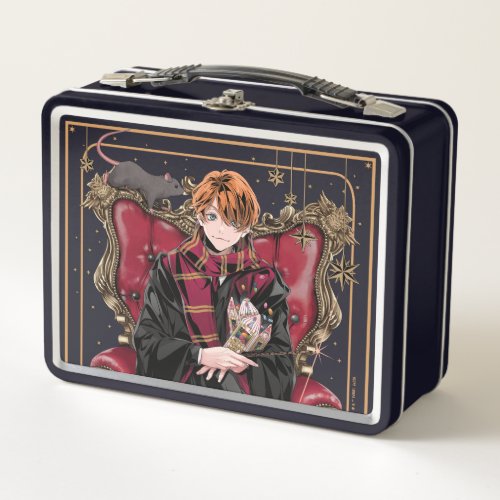 HARRY POTTER  Anime Ron Weasley Seated Metal Lunch Box