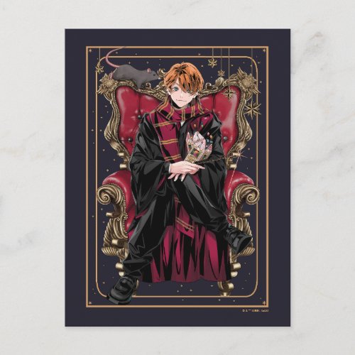 HARRY POTTER  Anime Ron Weasley Seated Postcard