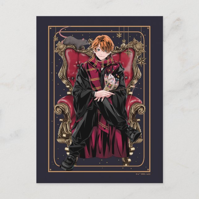 HARRY POTTER™ | Anime Ron Weasley Seated Postcard (Front)