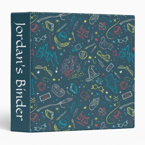 HARRY POTTER Artifacts Line Art Pattern 3 Ring Binder