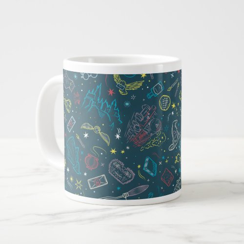 HARRY POTTER Artifacts Line Art Pattern Giant Coffee Mug