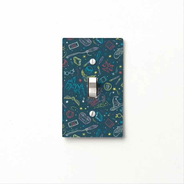 HARRY POTTER™ Artifacts Line Art Pattern Light Switch Cover (In Situ)