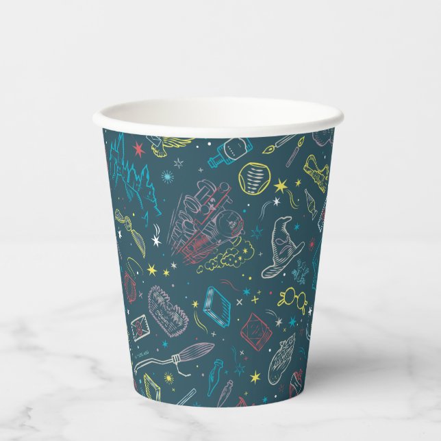 HARRY POTTER™ Artifacts Line Art Pattern Paper Cups (Front)
