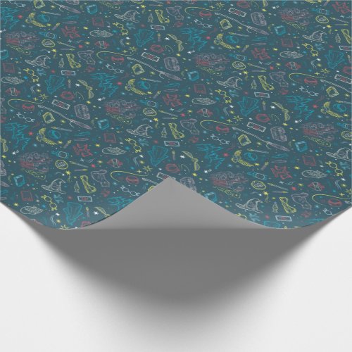 HARRY POTTER Artifacts Line Art Pattern Wrapping Paper