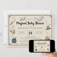 Harry Potter Wedding Invites Magical Digital Invitation Set Wizard Magic  Canva Template 