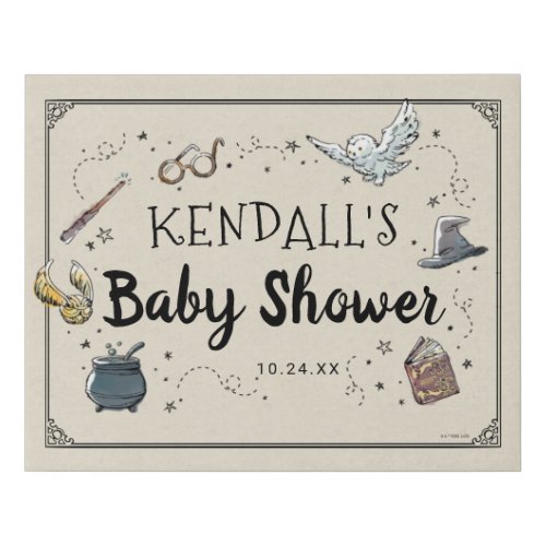 Harry Potter Baby Shower Poster Faux Canvas Print