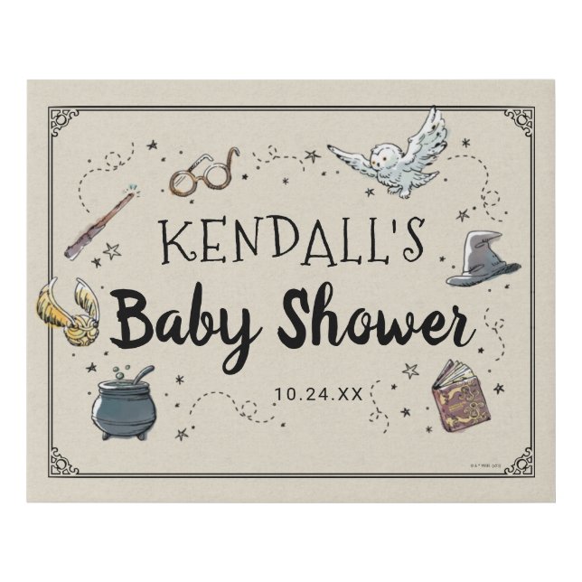 Harry Potter Baby Shower Poster Faux Canvas Print (Front)