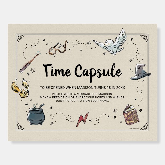 HARRY POTTER™ Baby Shower Time Capsule Sign (Front)