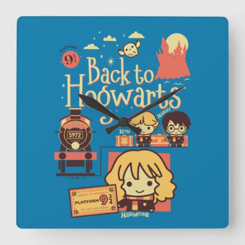 HARRY POTTER  BACK TO HOGWARTS SQUARE WALL CLOCK