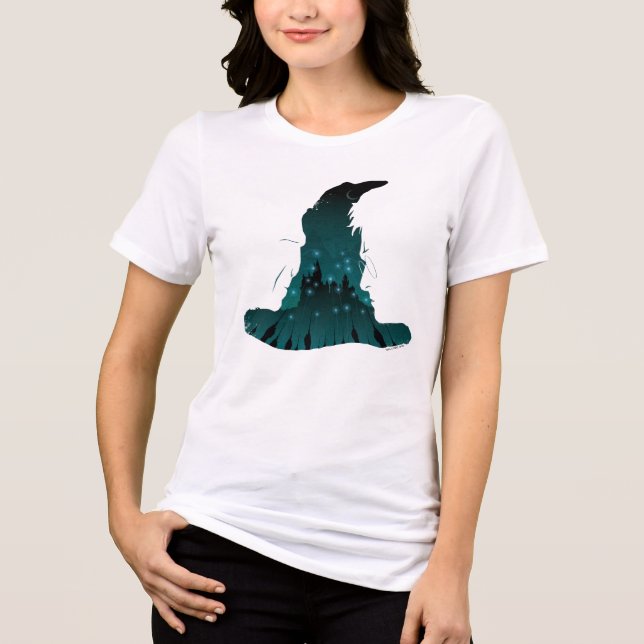Harry Potter | Battle Of Hogwarts Wizard Hat Tri-Blend Shirt (Front)