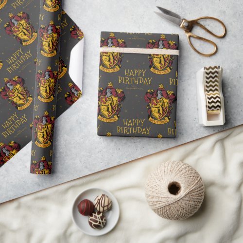 Harry Potter Birthday  Gryffindor Chalkboard Wrapping Paper