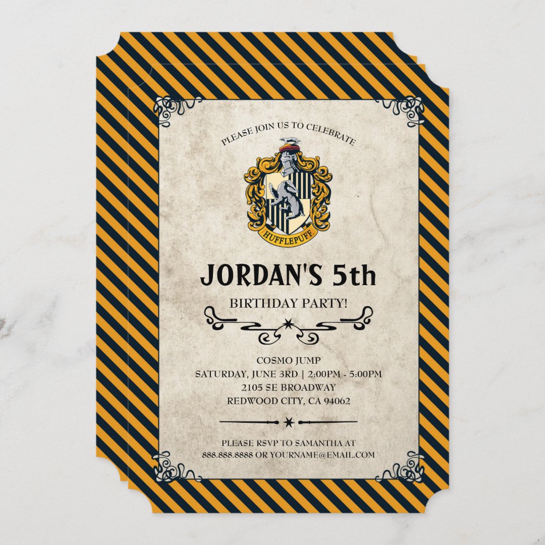 Harry Potter Birthday | Hufflepuff Invitation | Zazzle