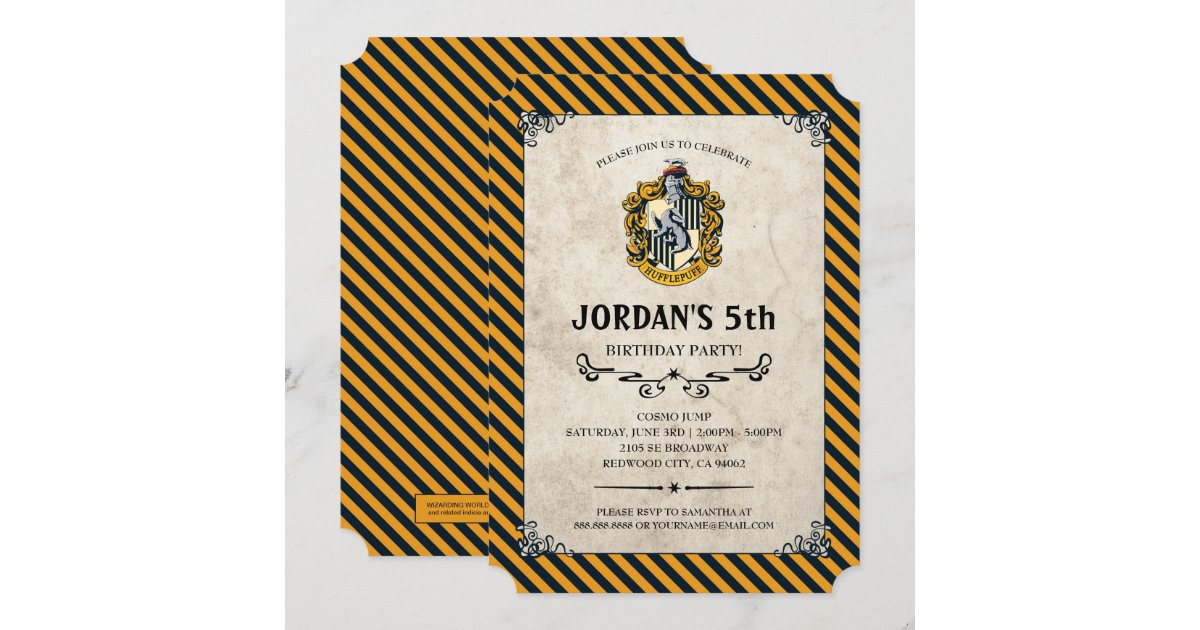 Harry Potter Birthday | Hufflepuff Invitation | Zazzle