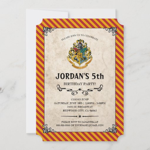 Harry Potter Birthday Invitation 