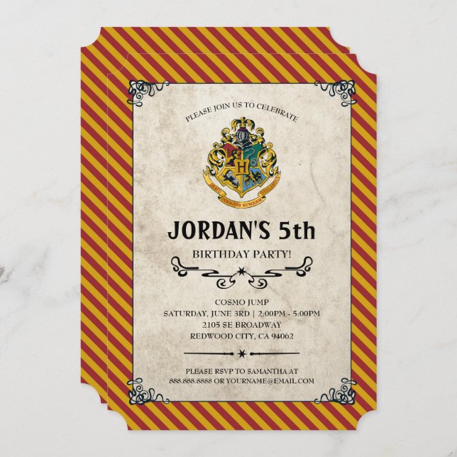 Harry Potter Birthday Invitation (Front/Back)