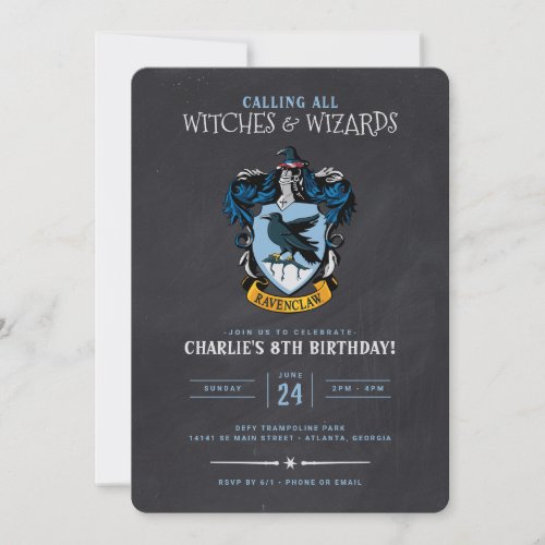 Harry Potter Birthday  Ravenclaw Chalkboard Invitation