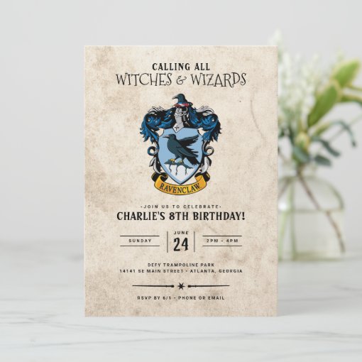 Harry Potter Birthday | Ravenclaw Invitation | Zazzle