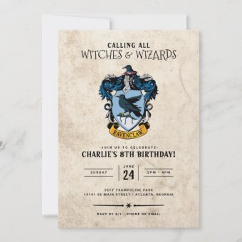 Harry Potter Birthday | Ravenclaw Invitation | Zazzle