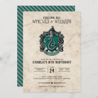 Harry Potter Birthday  Slytherin Chalkboard Wrapping Paper
