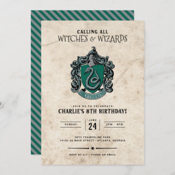 Harry Potter Birthday | Slytherin Invitation by harrypotter at Zazzle