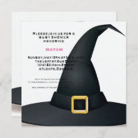 Harry Potter, Black Witch Hat Baby Shower Invitation