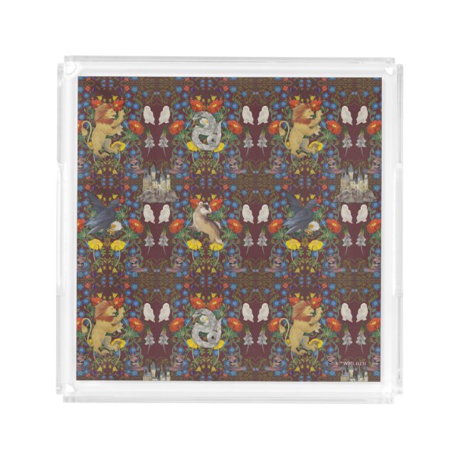 HARRY POTTER™ | Burgundy Watercolor Icon Pattern Acrylic Tray (Front)