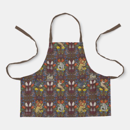 HARRY POTTER  Burgundy Watercolor Icon Pattern Apron